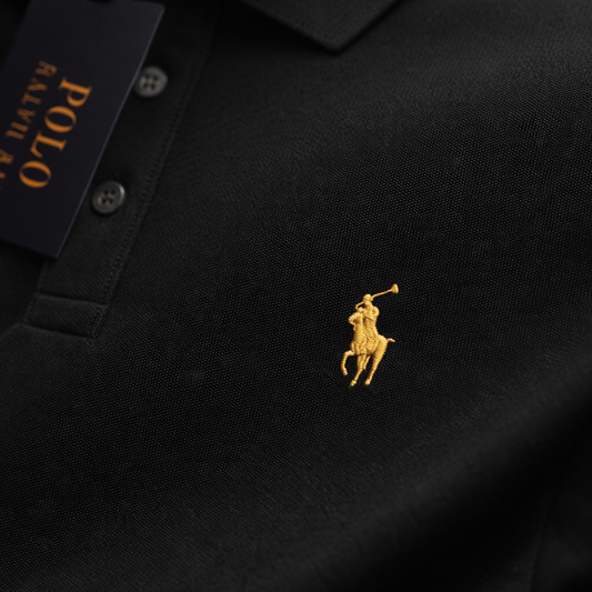 Polo Ralphauren Yakalı T-Shirt - Siyah