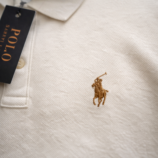 Polo Ralphauren Yakalı T-Shirt - Ekru