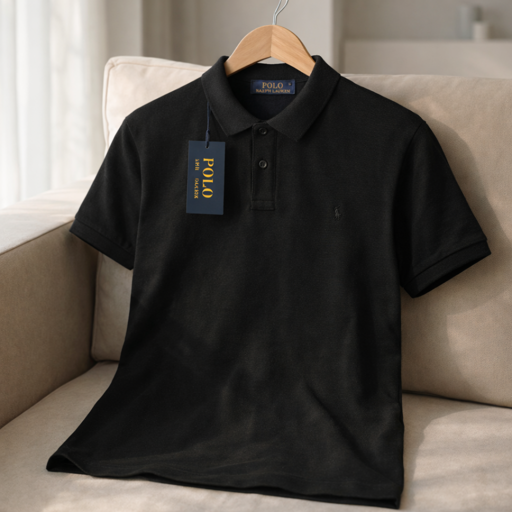 Polo Ralphauren Yakalı T-Shirt - Siyah