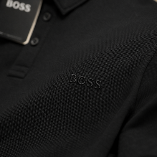 BOSS Yakalı T-Shirt - Siyah