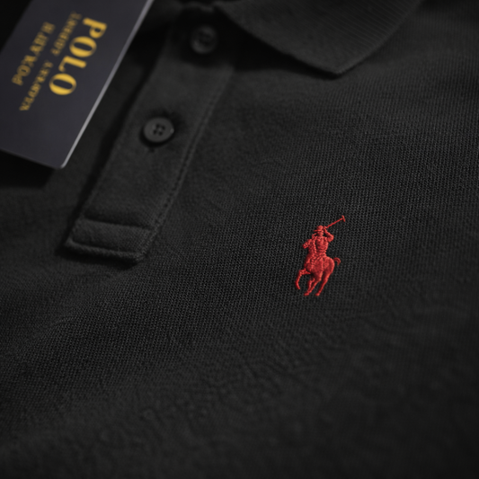 Polo Ralphauren Yakalı T-Shirt - Siyah