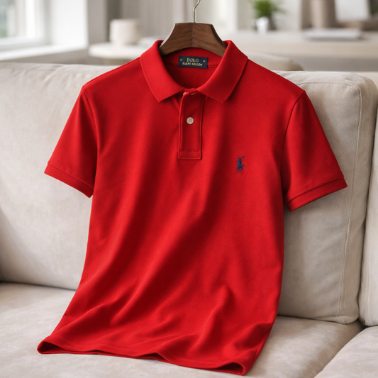 Polo Ralphauren Yakalı T-Shirt - Kırmızı